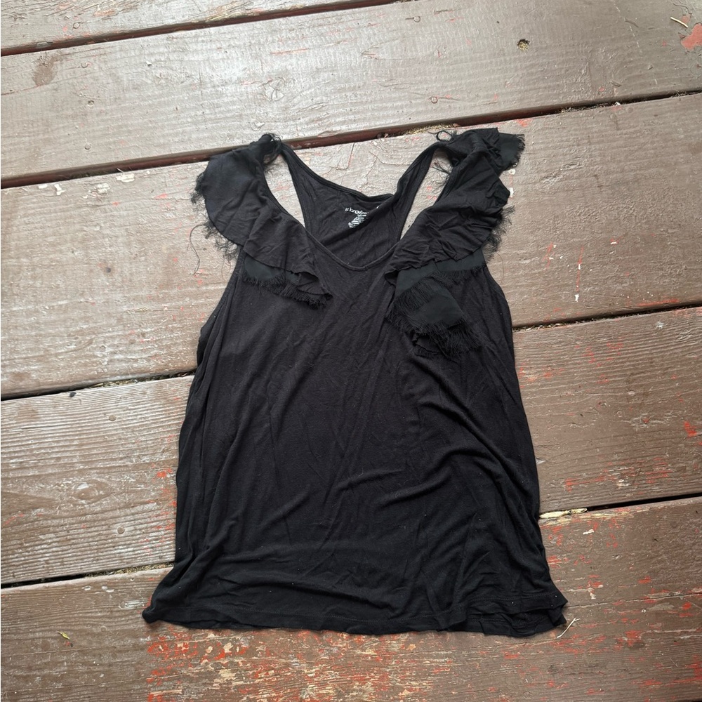 Liz Lange Black Ruffled Tank Top